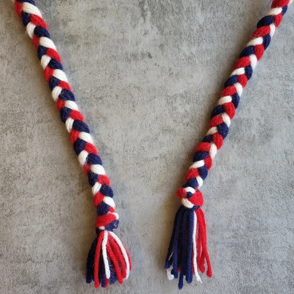 Vintage Patriots Knit Beanie with Pom Pom and Tassels - Picture 3 of 8